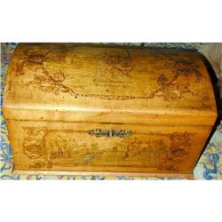 German Lady's Large Sewing BoxTrunk Shaped #1592351