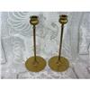 Image 1 : Arts & Crafts Signed Jarvie Brass Candlesticks #1601151
