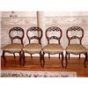 Image 1 : Louis XV Chairs C.1875 4 Walnut Reupholstered  #1601219