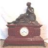 Image 1 : ANTIQUE FRENCH CLOCK BRONZE WOMAN MARBLE BASE #1601623
