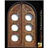 Double wooden door with arch top #1601766