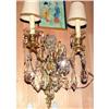 French  bronze and crystal wall sconces  #1601943