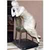 Image 1 : Art Deco lady  Bronze Chair  Marble stand  #1602018