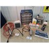 Image 1 : Oils- 2 Stroke Engine Oil, Trouble LIghts, Elec Heater, Power Chainsaw Sharpener, & Organizer