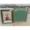 Image 1 : Framed Dewer Whisky 14" x 19" & Early Chalkboard 19" x 21"