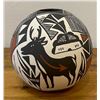 Image 3 : Acoma Seed Pot with Heartland Deer Design and Fine Line Work signed LJ