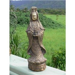 Unique Old Beaded Bronze Guan Yin Bodhisattva #1564593