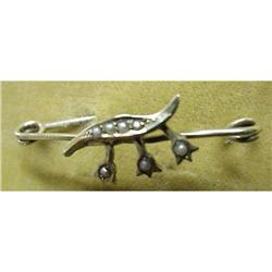 Victorian Gold & Seed Pearls BROOCH   #1564701