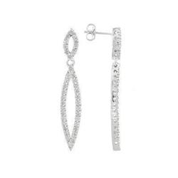 White Gold Diamond Dangle Earrings #1564798