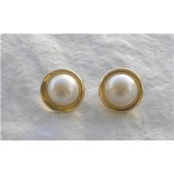 14kt Yellow Gold & Pearl Earrings #1564810