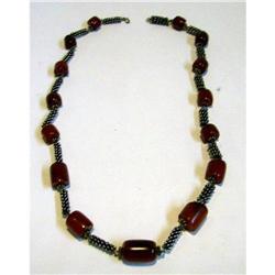 Vintage Cherry Amber Red Bakelite Neckalce #1564916