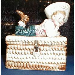 MAJOLICA Boy ON Teasure BOX - ANTIQUE #1564946