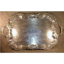 SHEFFIELD Silverplate TRAY - LARGE Ornate FANCY#1564971