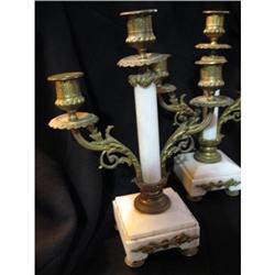 A pair of  French marble candlelabra #1565039