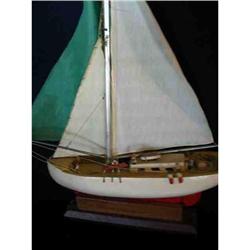 Vintage Wooden Folk Art Sailboat & Crew Ship #1565145