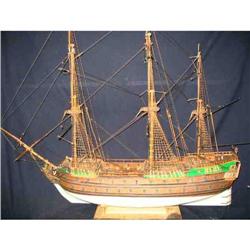 Vintage Wooden British Man of War Ship Model #1565148