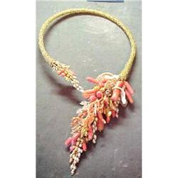 Cesare Sent Italian pearl & coral necklace #1565157