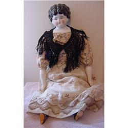 Doll China 23" Made in Germany Black Hair #1565380