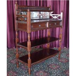 SM VICTORIAN BEVELED MIRROR CURIO BOOKCASE #1565459