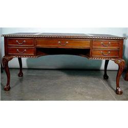 FRENCH VICTORIAN LEATHER INLAID OFFICE DESK #1565469