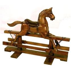 CLASSIC AMERICANA CARVED CHILD'S ROCKING HORSE #1565470