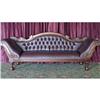 Image 1 : FRENCH VICTORIAN CLEOPATRA LEATHER LIBRARY SOFA#1565477