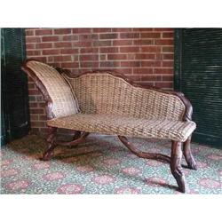 RUSTIC RENAISSANCE WOVEN SETTEE CHAISE LOUNGE #1565492