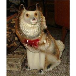 Chalkware Collie Dog Bank 21 Inches One of Pair#1572185