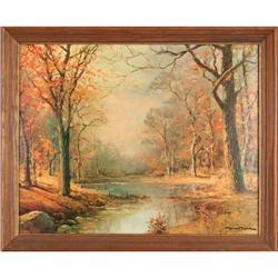 "Autumn River Landscape" by Robert Wood - #1572324