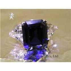 RHJ Octagon Synthetic Sapphire Ring & CZs #1572359