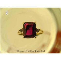RHJ Synthetic Ruby Ring & Cubic Zirconium #1572361