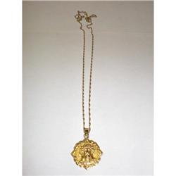 10K Gold Chain w/ 14K Gold Pendant of Christ & #1572905