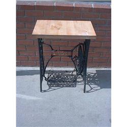 Wrought Iron SINGER Base Butcher Block Top #1572925