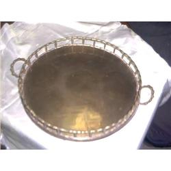 Large Detailed Handled Brass Tray India #1572932