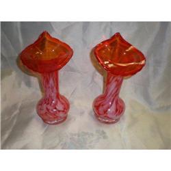 Pair of Blown Art Glass Vases #1572941