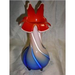 Blown Art Glass Vase Red #1572944