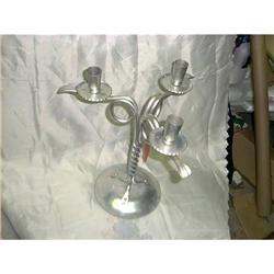 Hand wrought Aluminum 3 Candle Holder #1572948