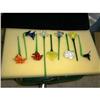 Image 1 : 9 Hand Blown  Asst Glass Flowers #1572954