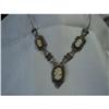 Image 1 : Three Cameo Silver  Filigree Necklace #1573246