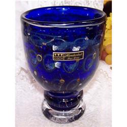 Cobalt Rust Art Glass Vase - Erwin Eisch  #1573384