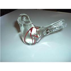 Handblown Glass Vintage Bird Paperweight #1573488