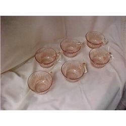 Old Colony Pink Depression Glass 6 Cups #1573660