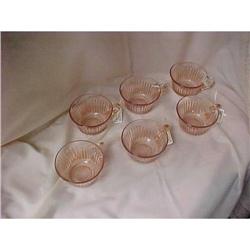 Old Colony Pink Depression Glass 6 Cups #1573660