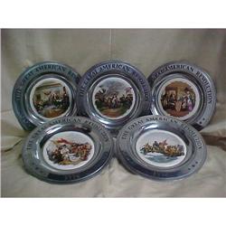 Great American Revolution 1776 Pewter 5 Plate #1573664