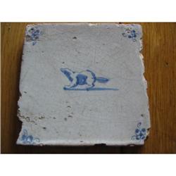 17th Century Delft Tile  BEAVER/OTTER #1573675