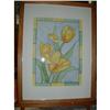 Image 1 : Original Watercolor - Yellow Tulips, Framed #1573732