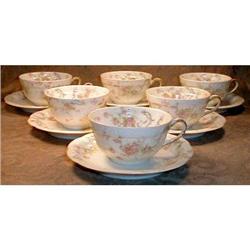 Haviland LIMOGES Princess CUPS Saucers-SET of 6#1573826