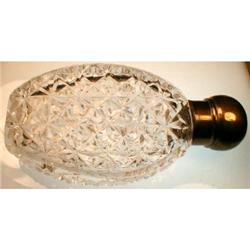 CUT Glass PERFUME Purse FLASK - ANTIQUE - #1573827