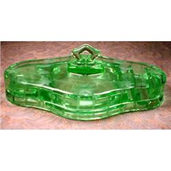 CAMBRIDGE Compact Make-UP Tray GREEN -Etched- #1573843