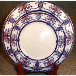 FLAXMAN Flow BLUE Plates (2) - ANTIQUE - #1573851